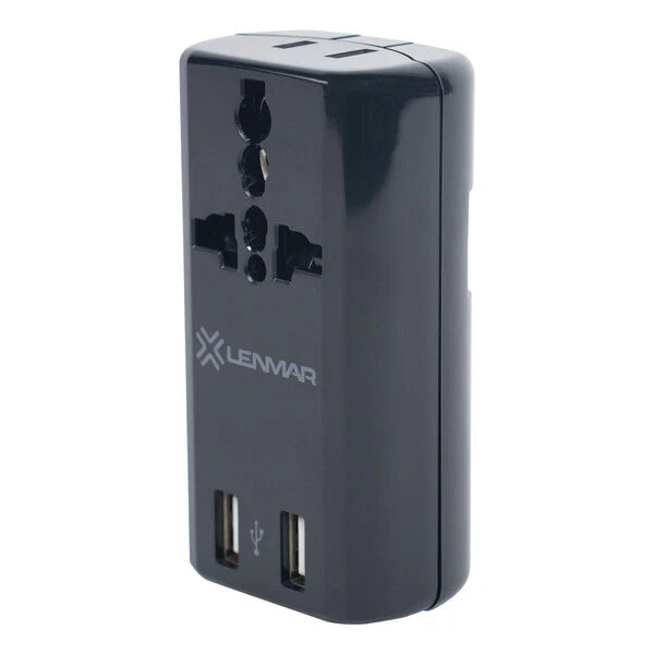 AC150USBK Travel Adapter with USB Port for Universal Use (Black)