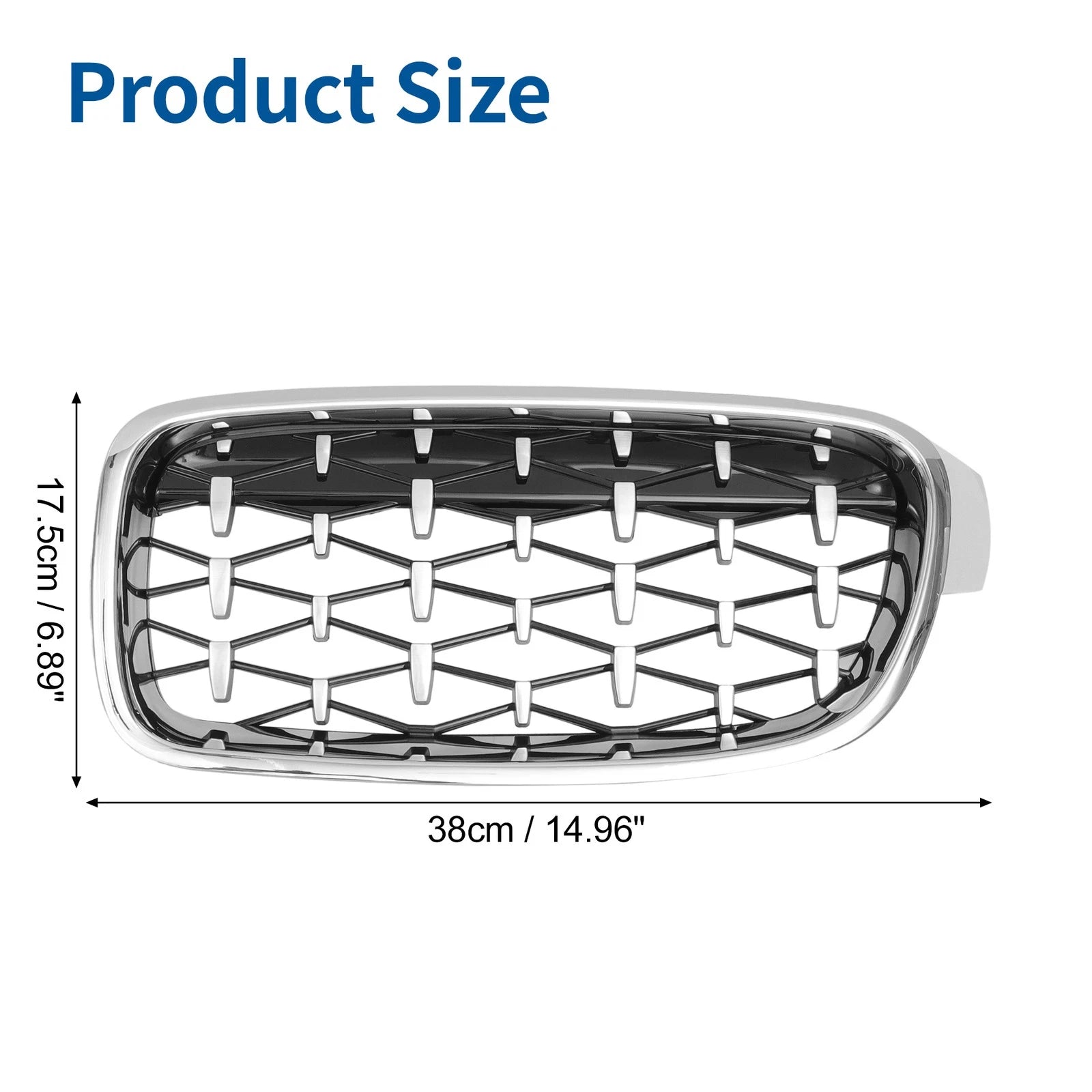 Front Hood Bumper Grille Grill Pair for BMW 3 Series (2013–2018)