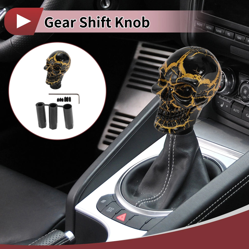 Skull Shift Knob with 3 Adapters for Universal Fit (Automatic/Manual)