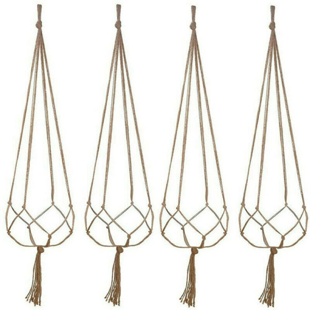 Set of 6 Macrame Plant Holders for Outdoor Flower Pots