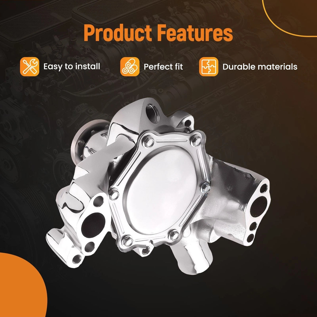 Chrome Long Water Pump for Small Block Chevy 283 305 350 400 (1960–1985)