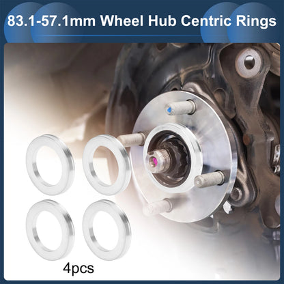 Set of 4 Wheel Hub Centric Rings for OD 83.1mm ID 57.1mm