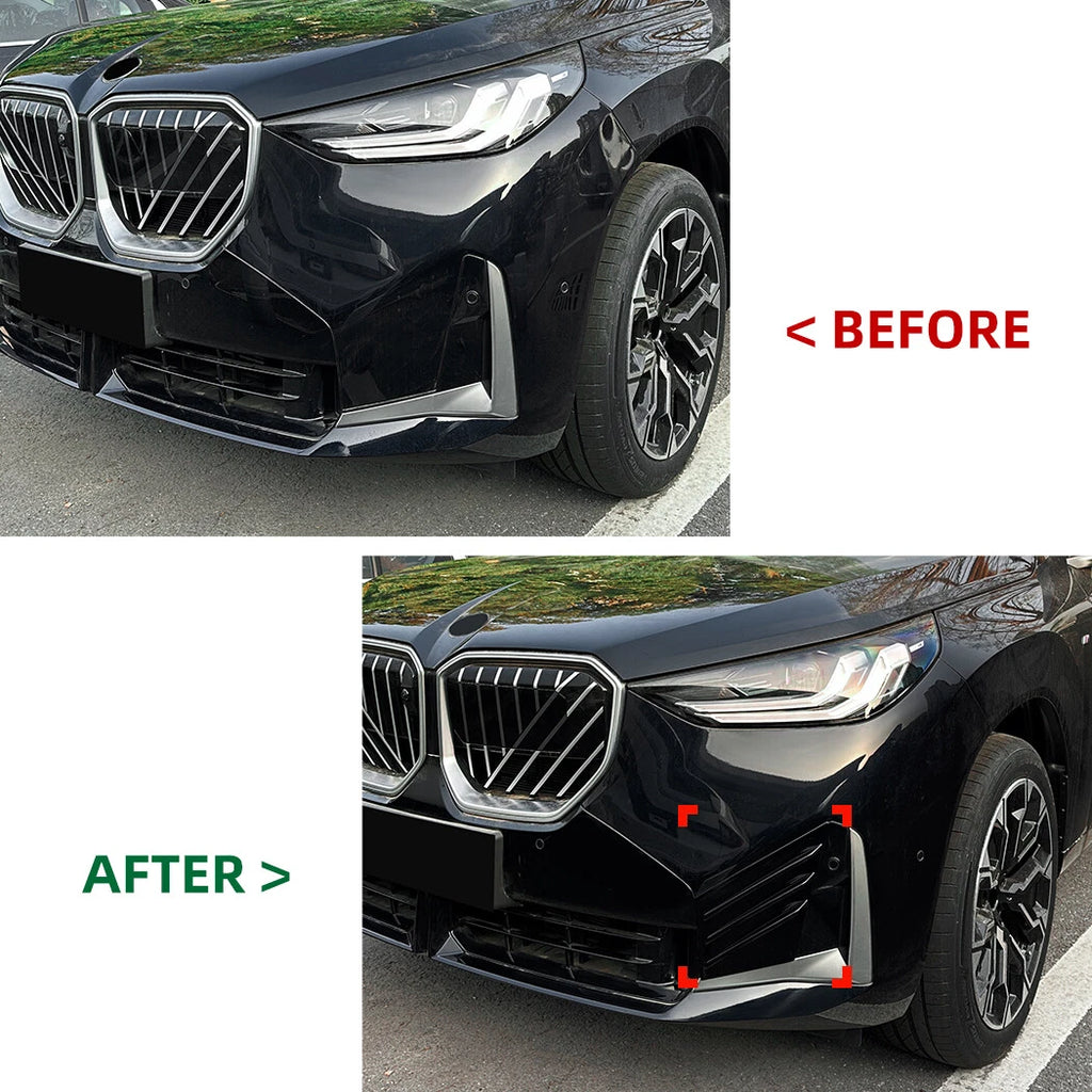 Carbon Look Front Bumper Lip Fins for BMW X3 G45 M Sport (2025+)