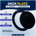 5" Round Inspection Deck Plate for Boat (FO4792) - Black