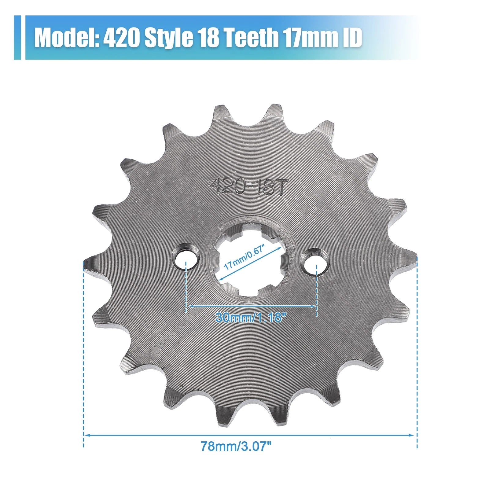 Engine Sprocket Set 18T 420 Chain Front 17mm ID for Pit Bike ATV (2000–2024)