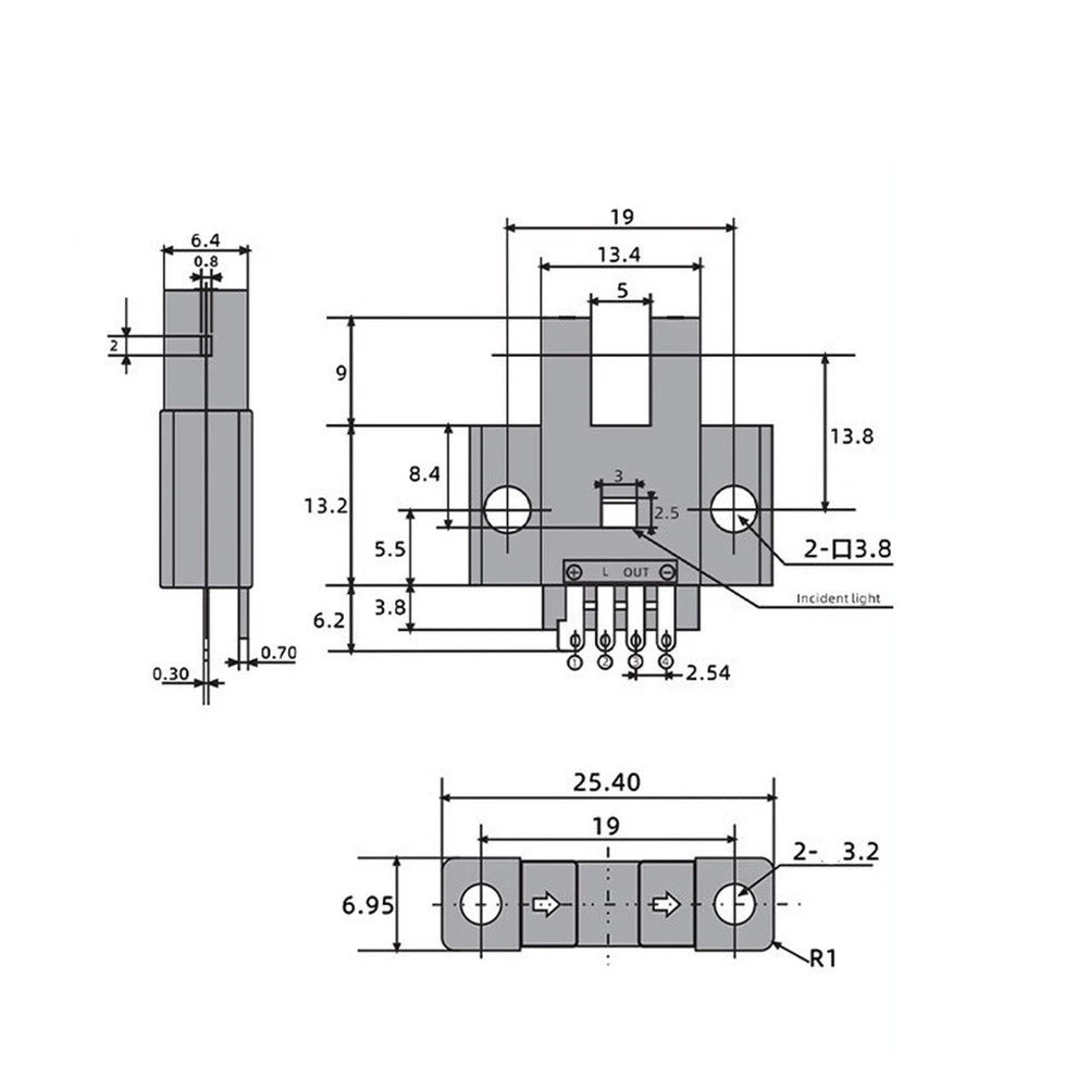 U Shaped Photoelectric Sensor Switch for Machinery and Elevators