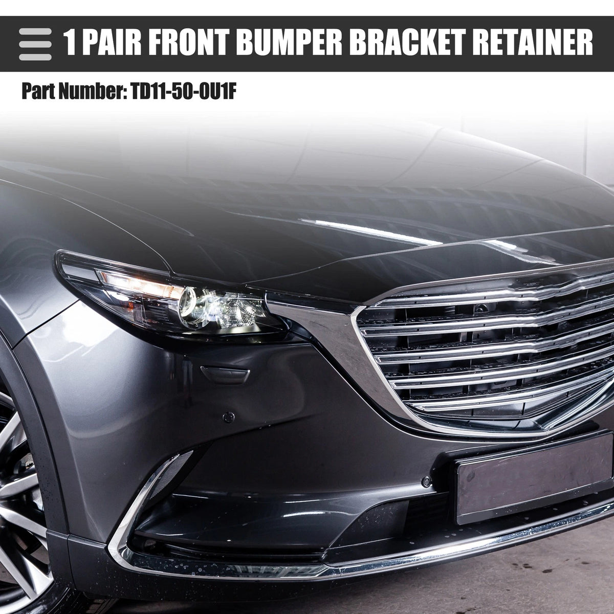 Bumper Bracket Retainer Pair Front Left Right for Mazda CX-9 (2007–2015)