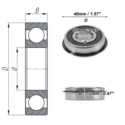6203NR2RS Deep Groove Ball Bearing for Scooter Skateboard (17x40x12mm)