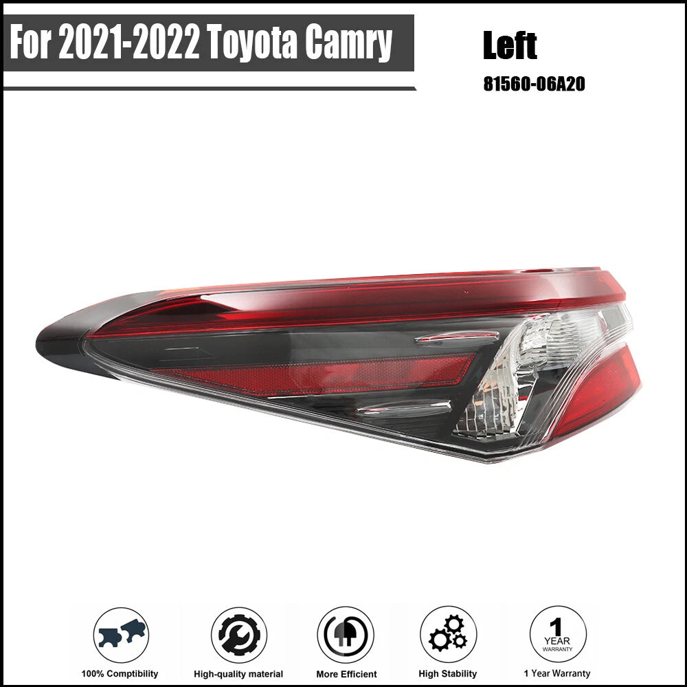 Rear Outer Left Driver Side Halogen Tail Light Lamp for Toyota Camry (2021–2022)