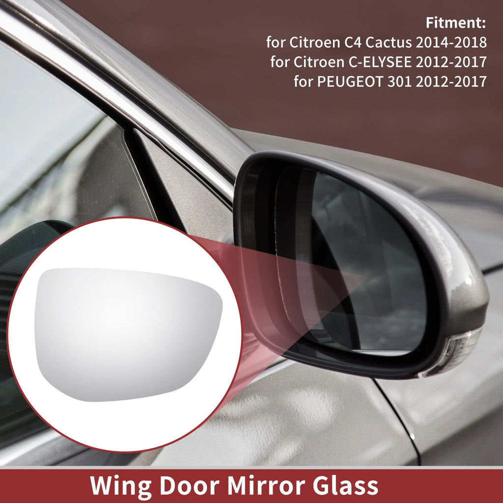 Right Side Wing Mirror Glass for Citroen C4 Cactus (2014–2018)