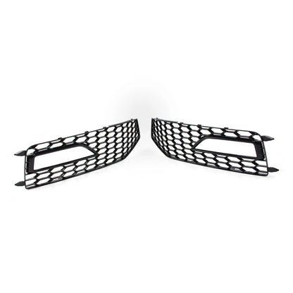 2X Honeycomb Front Bumper Grille Cover for Audi A4 B8.5 S4 RS4 (2013–2015)