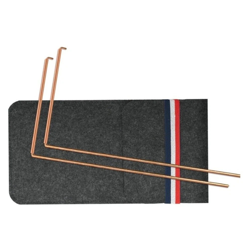2X Copper Dowsing Rods with Storage Bag for Divination and Prospecting