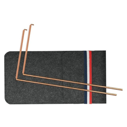 2X Copper Dowsing Rods with Storage Bag for Divination and Prospecting
