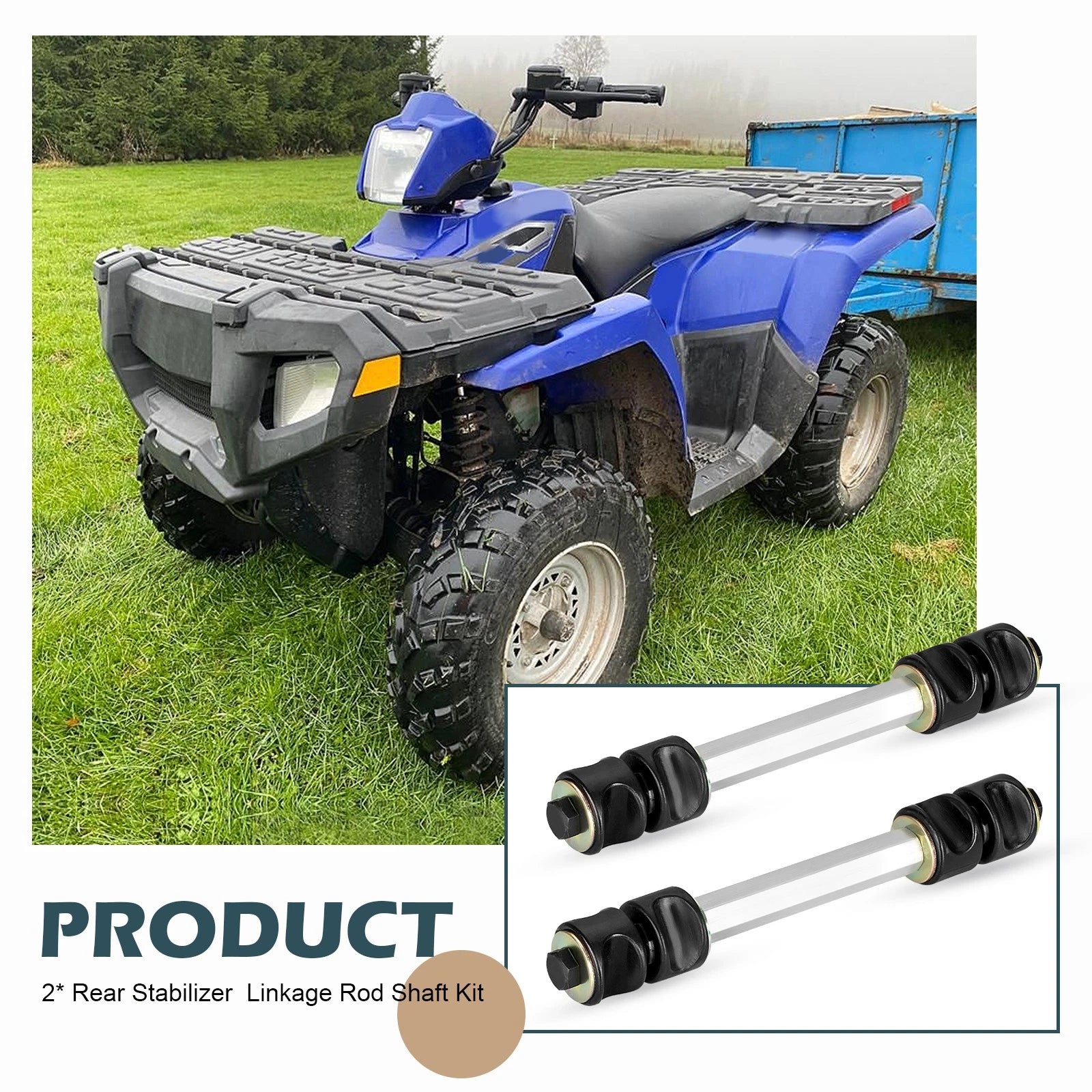 2X Rear Stabilizer Linkage Rod for Polaris Ranger 500/700/Crew 700/XP 700 (2005–2019)