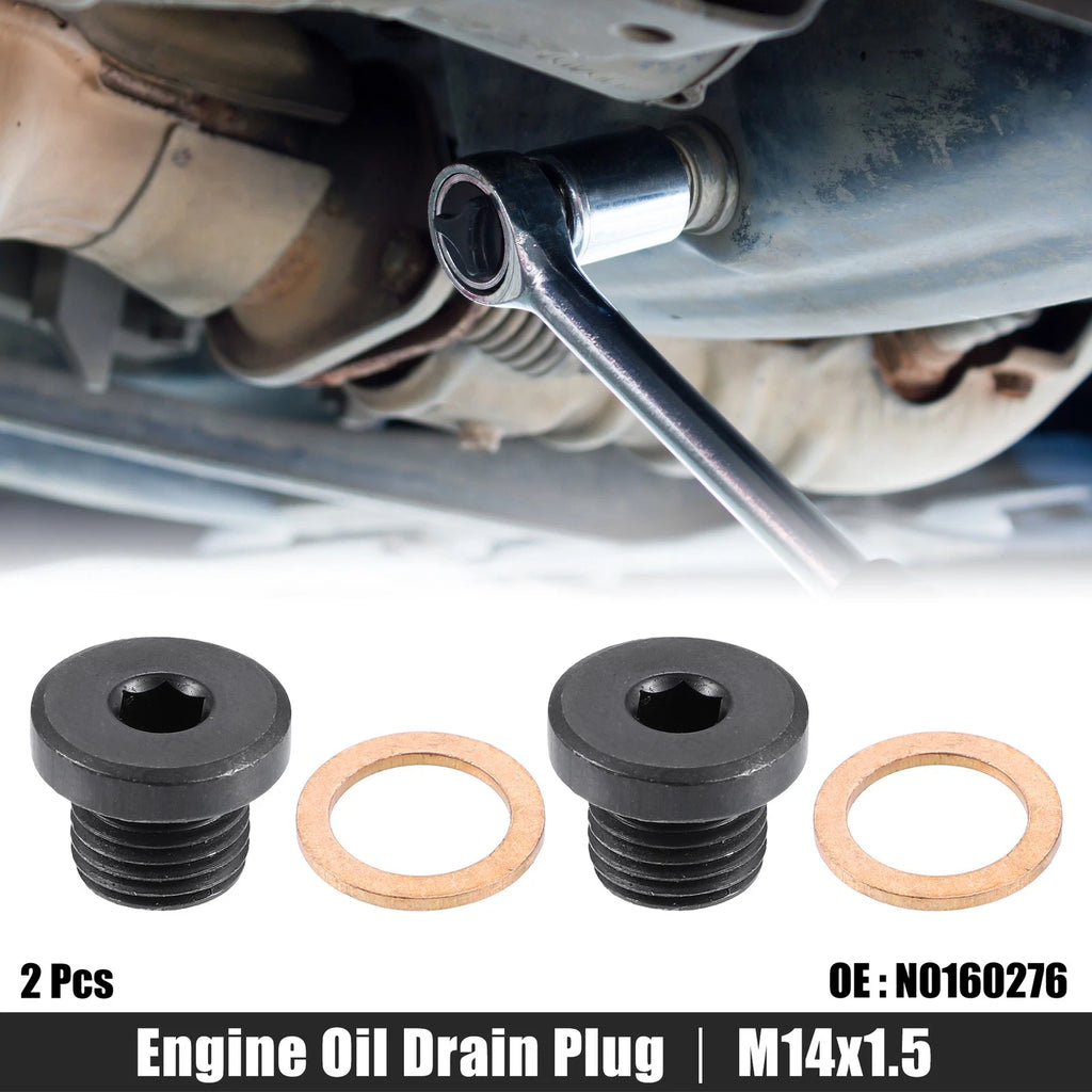 2 Pack Engine Oil Drain Plug Screw Replacement M14x1.5 for Audi Volkswagen (—)