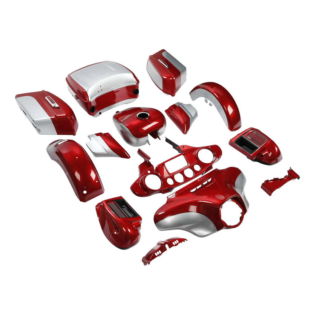 Fairings Bodywork Kit for Harley Electra Glide (2014–2023) Wicked Red/Barracuda Silver