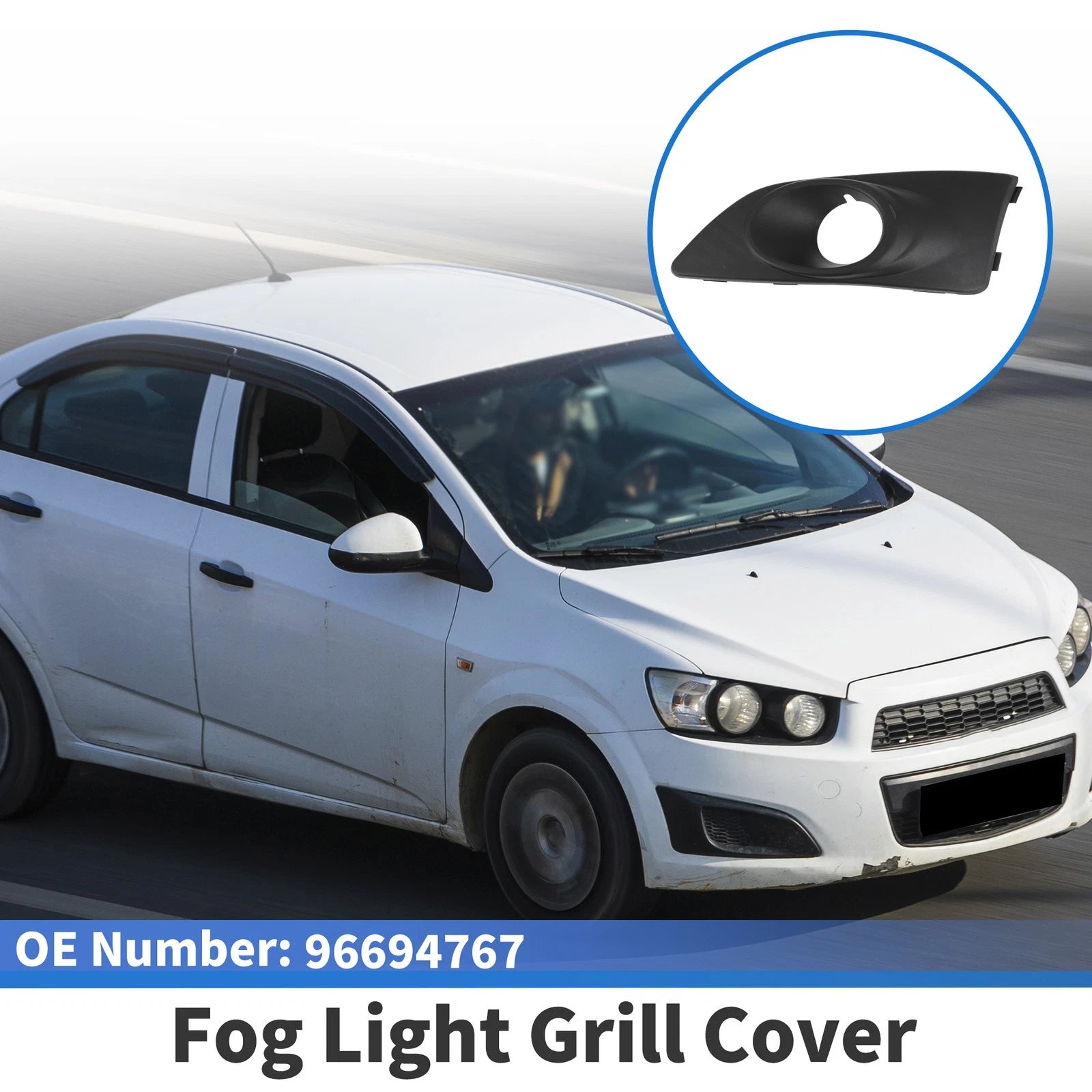 Front Left Fog Light Grill Replacement for Chevrolet Aveo (2011–2014)