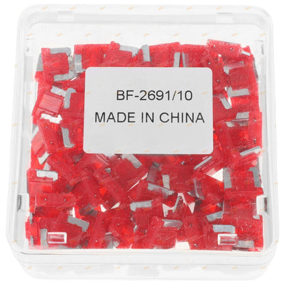 Pack of 100 Mini Blade Fuses for Automotive (10A, Low Profile)