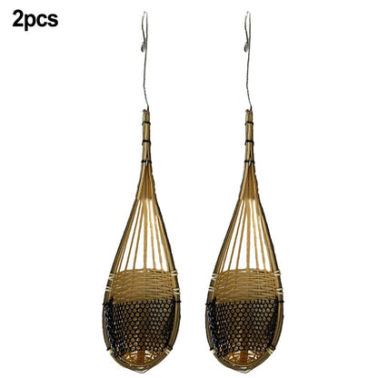 Set of 2 Elegant Woven Hanging Baskets for Small Plants