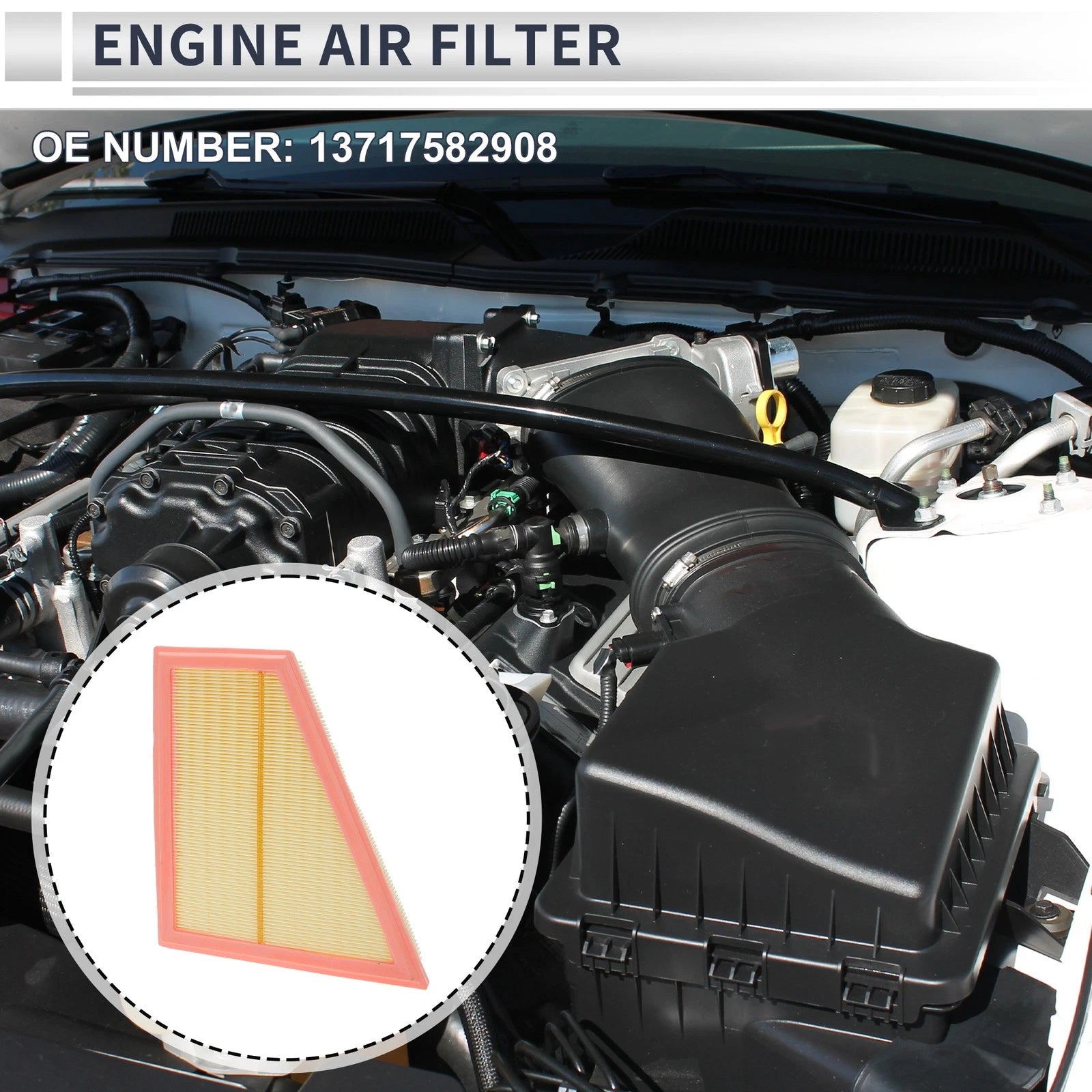 Engine Air Filter OEM Replacement for BMW X1 2.0L (2012–2015) Single