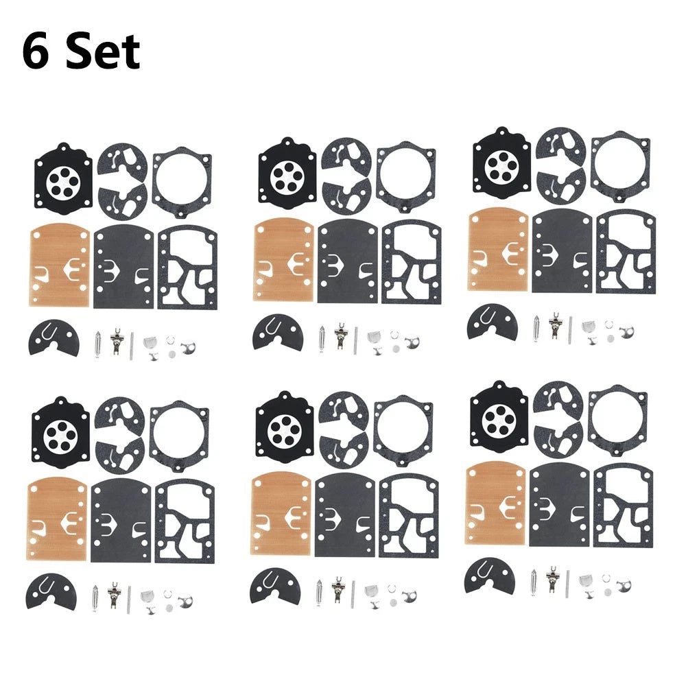 Set of 6 Carburetor Rebuild Kits for Walbro WB, WB-24, WB-25, WB-32, WB-33
