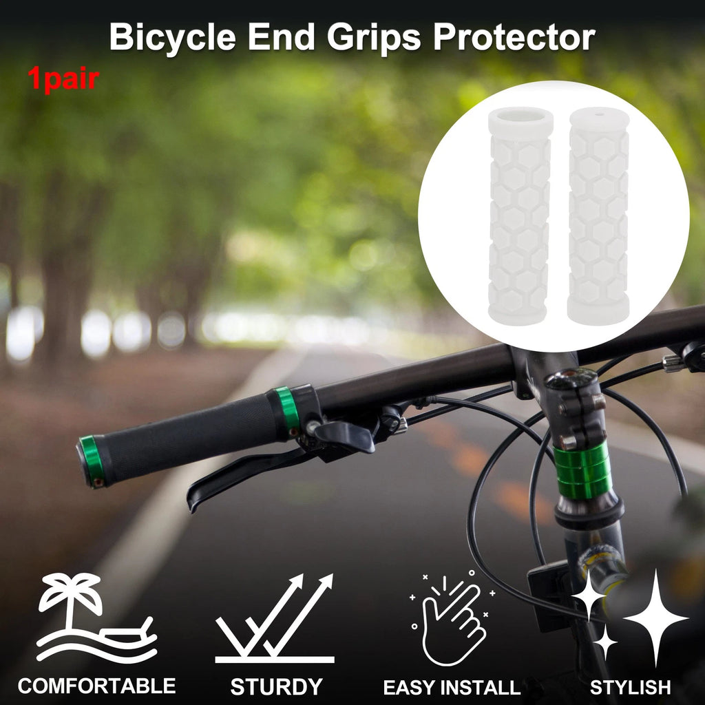 Handlebar Grips 102mm Replacement Lightweight MTB End Covers for Bike White (1 Pair)