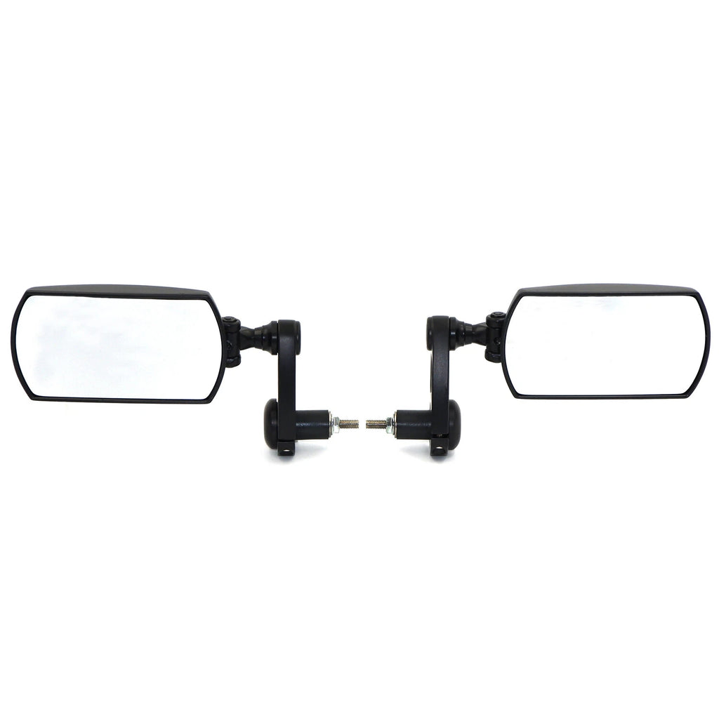 2X Black 7/8" 22mm Rectangle CNC Motorcycle Rear View Mirrors for