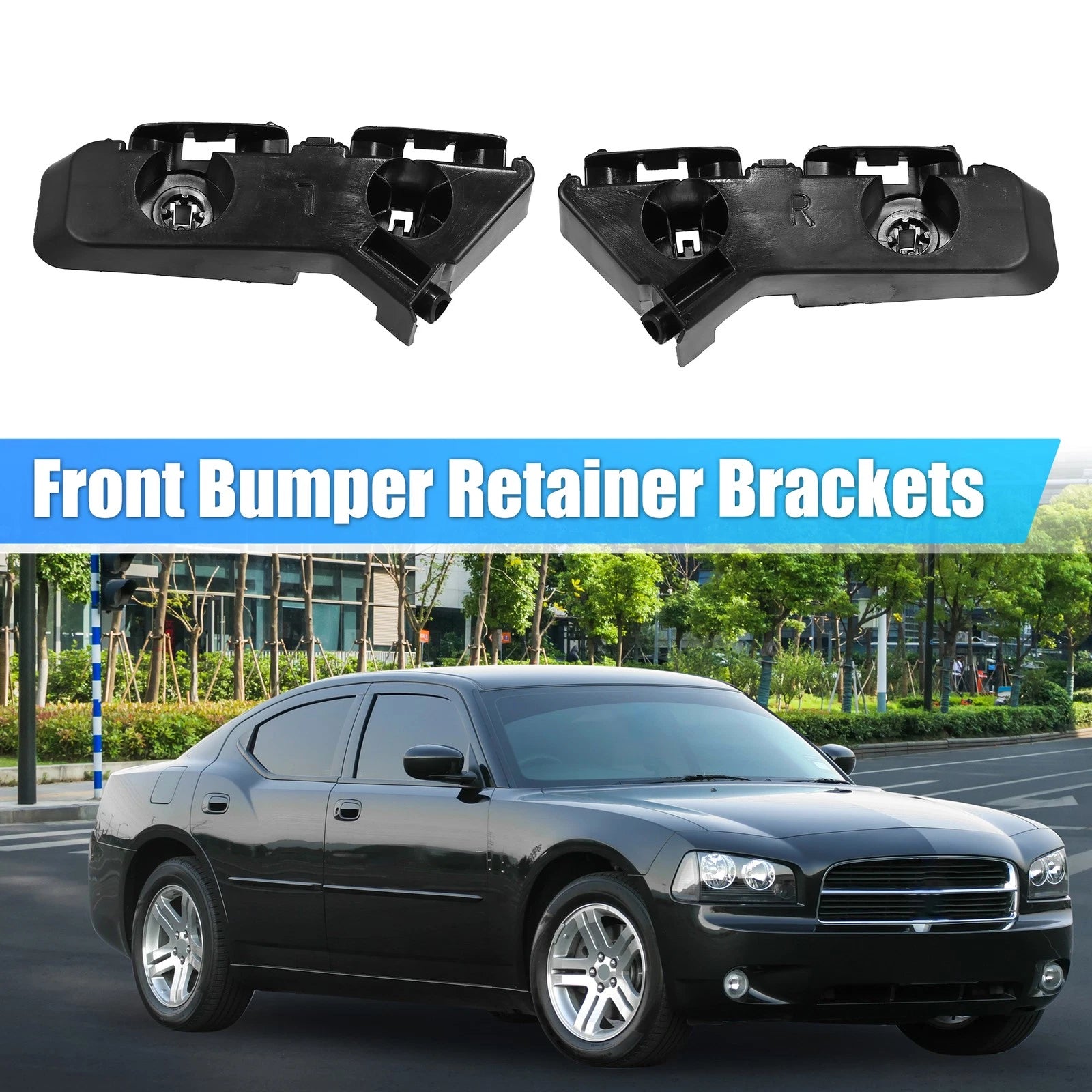 Front Bumper Bracket Pair Left Right Replacement for Dodge Charger (2011–2014)