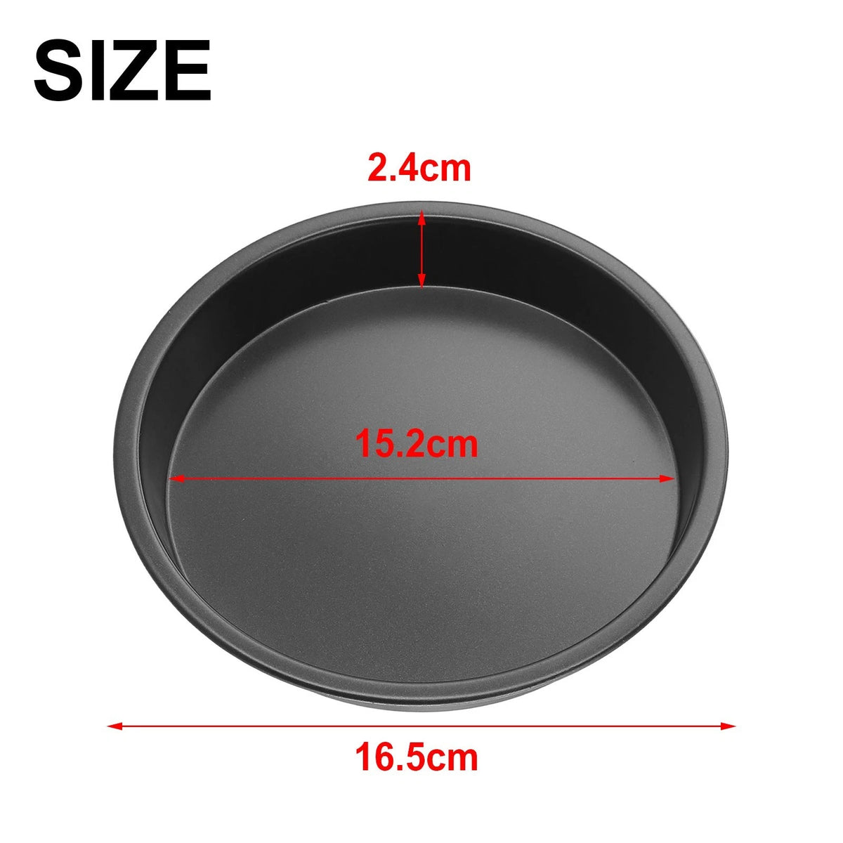 Set of 2 Pizza Pan Trays 6-10In Black Carbon Chip Dish