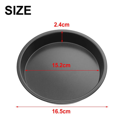 Set of 2 Pizza Pan Trays 6-10In Black Carbon Chip Dish