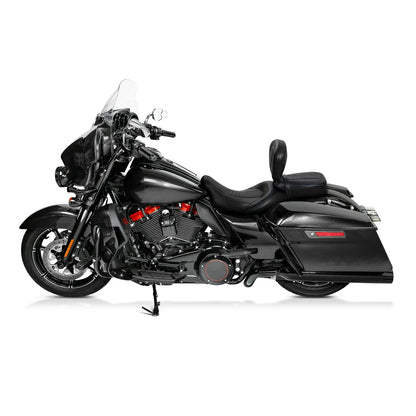 Low-Profile Driver Passenger Seat w/ Rider Pad for Harley Touring (2009–2023)