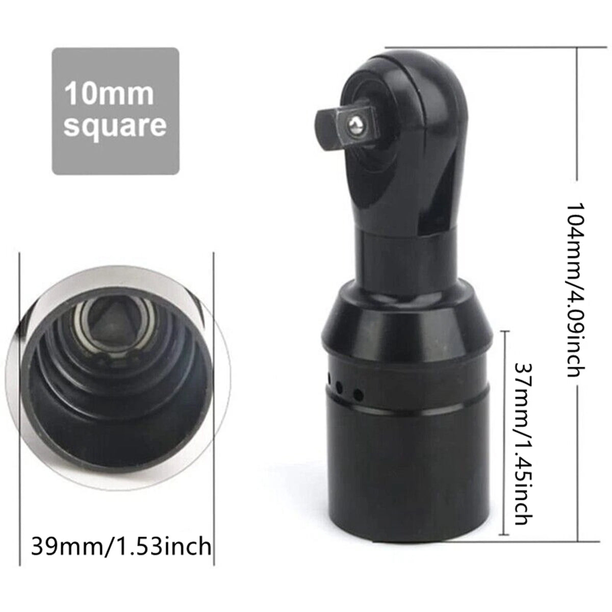 Cordless Ratchet Wrench Head 3/8" Square Drive for Builders Mechanics