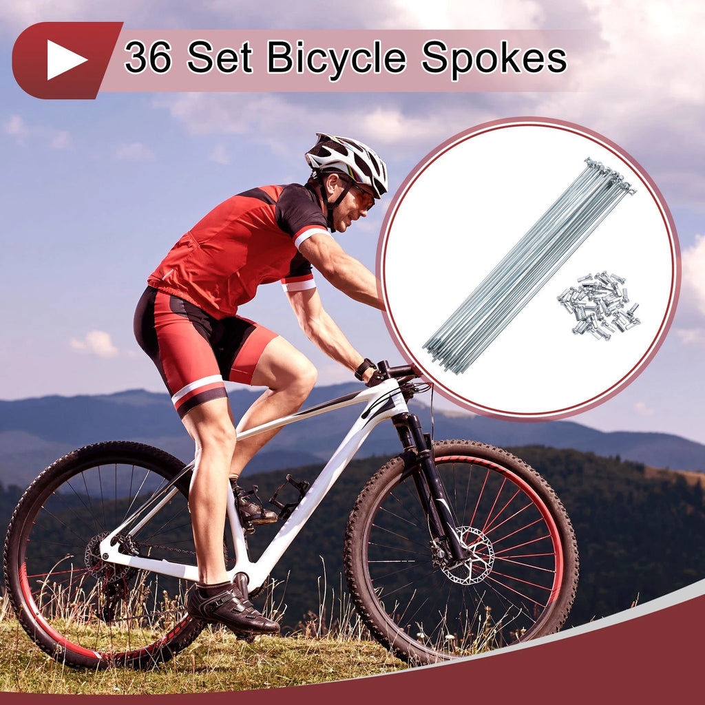 Bicycle Spoke Set 209 mm Galvanized Steel for 14G 45 Spoke Wheels (1920–2020)