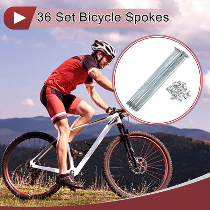 Bicycle Spoke Set 209 mm Galvanized Steel for 14G 45 Spoke Wheels (1920–2020)