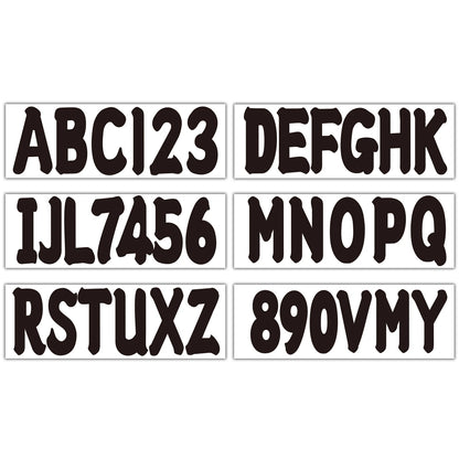 Black Alpha-Numeric Registration Stickers Decals for Boat