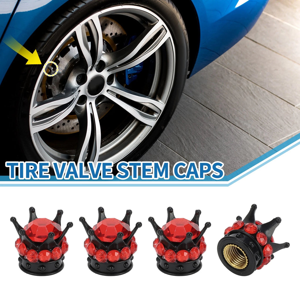 Tire Valve Stem Caps Replacement for Car SUV Bike RV 4 Pack (Universal)