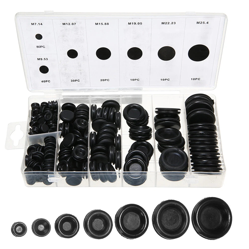 200Pcs Rubber Grommets Set for Universal Applications (Assorted Sizes)