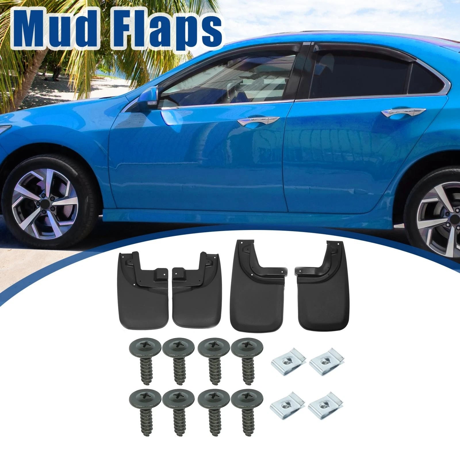 Mud Flaps Kit Front and Rear Splash Guards for Toyota Tacoma (2005–2015)