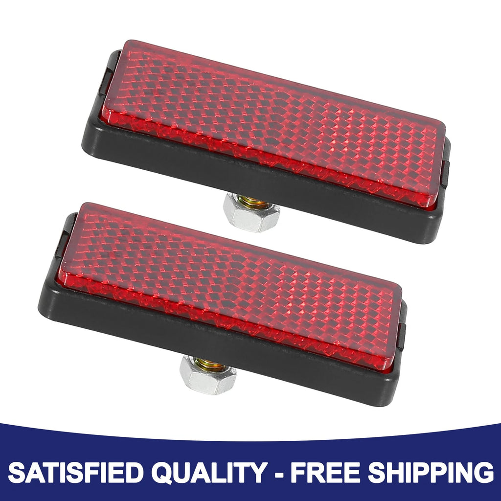 License Plate Reflector Universal Replacement for Motorcycles ATV (2 Pack) (—)