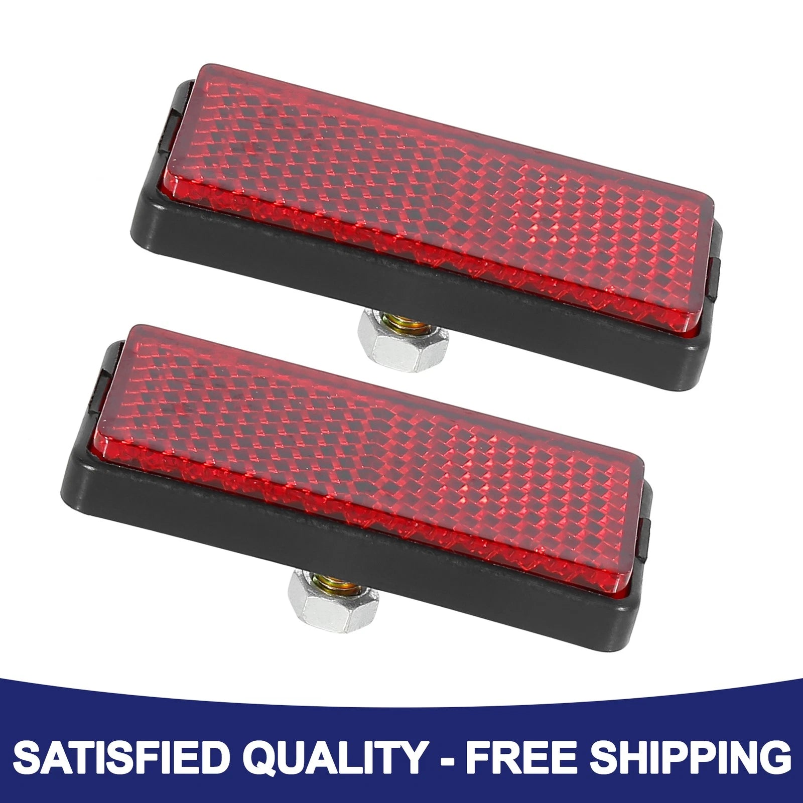 License Plate Reflector Universal Replacement for Motorcycles ATV (2 Pack) (—)