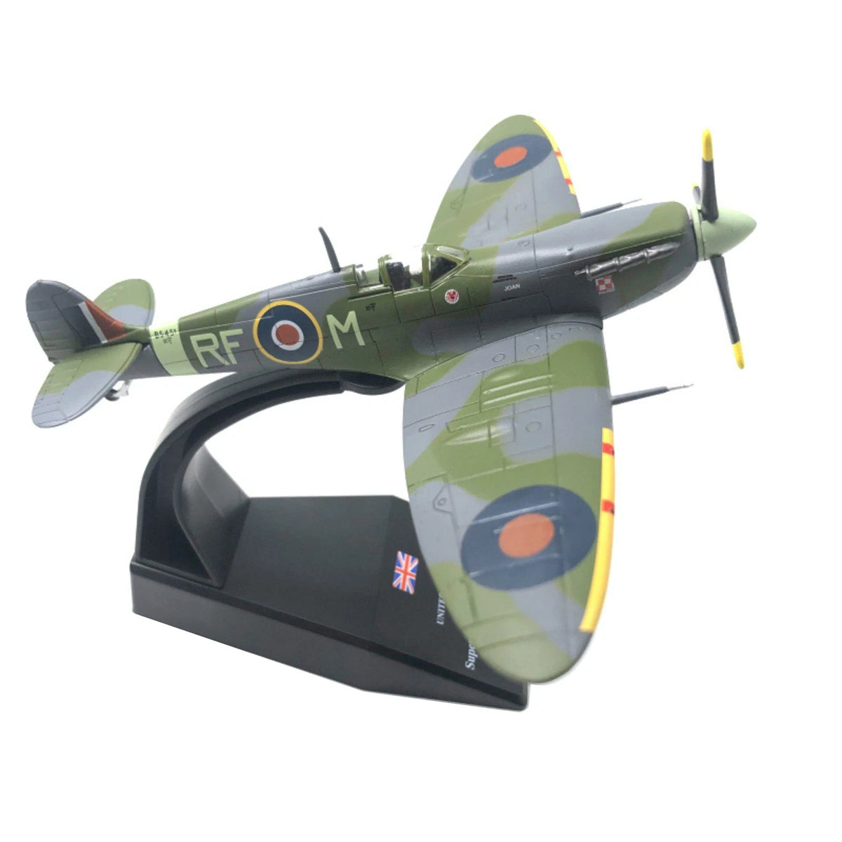 Diecast Spitfire Fighter Model with Stand for WWII Aircraft Collectors