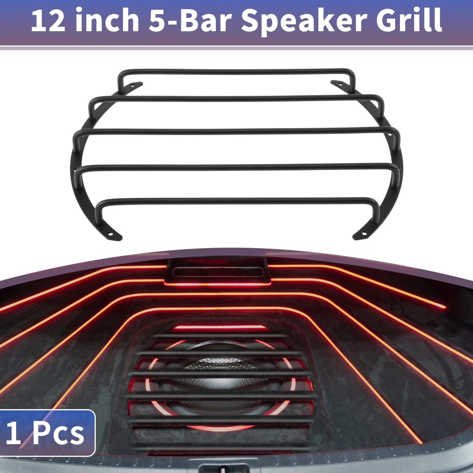 Universal 12" Speaker Grill Covers for 12" Speakers (1pc) - Black