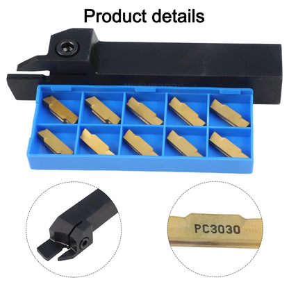 20mm Lathe Tool Holder + 10 Carbide Insert Blades for Precision Cutting