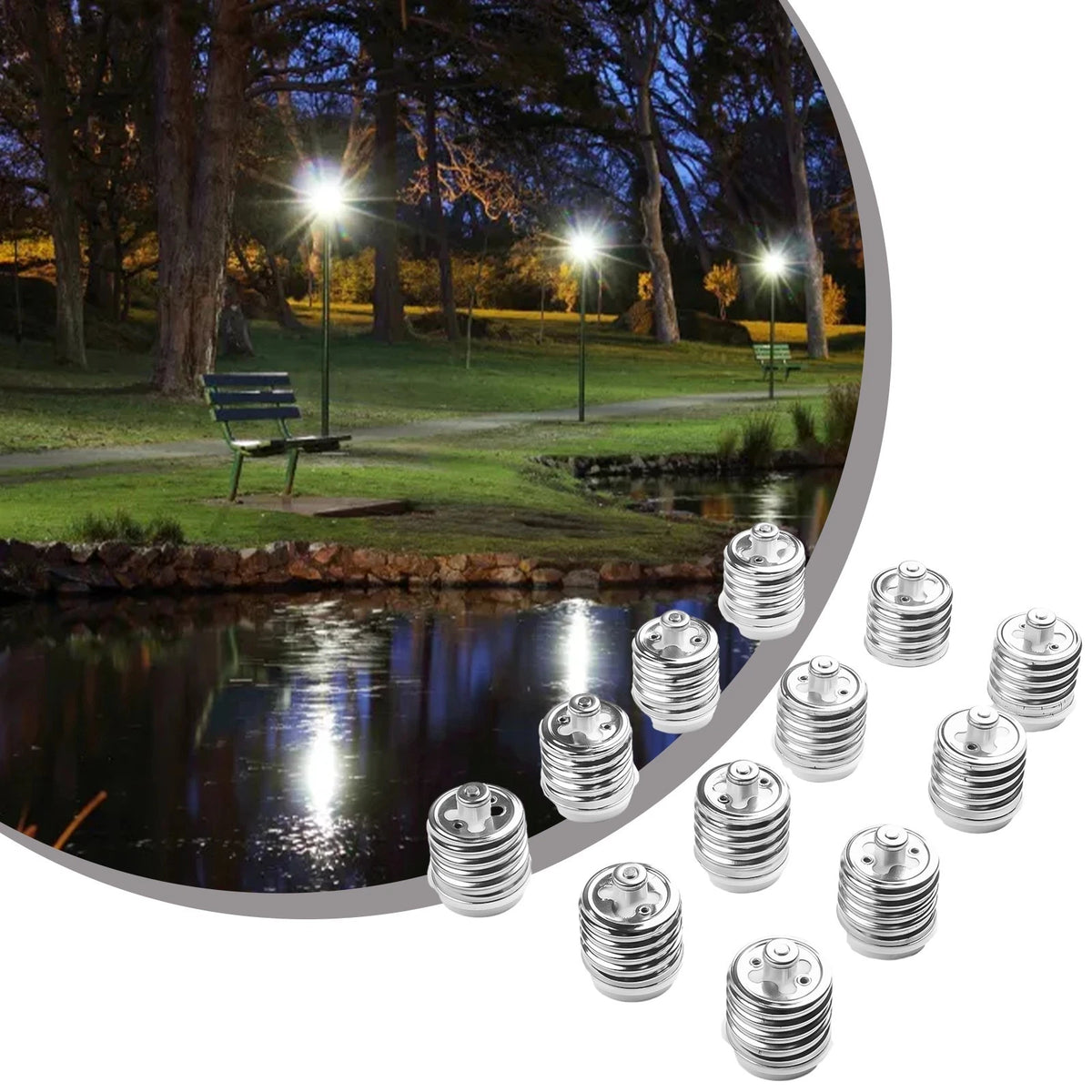 12X E26 E27 to E39 E40 Light Bulb Socket Adapter