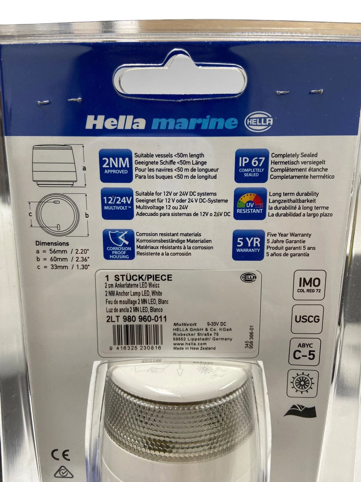 Hella Marine Naviled 360 Navigation/Anchor Lamp LED for Marine (2nm)