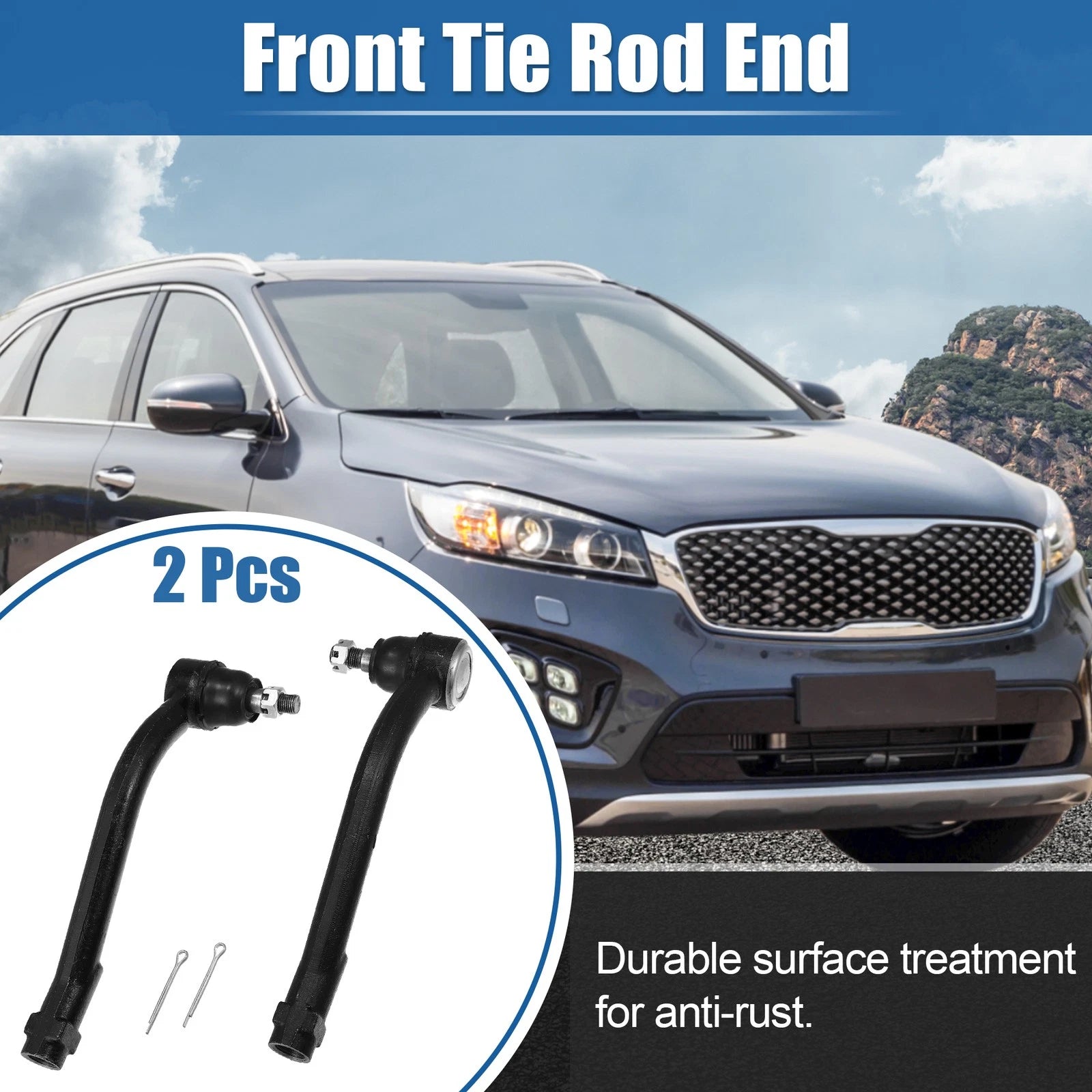 2pcs Front Tie Rod End Replacement Links for Hyundai (2007–2016)