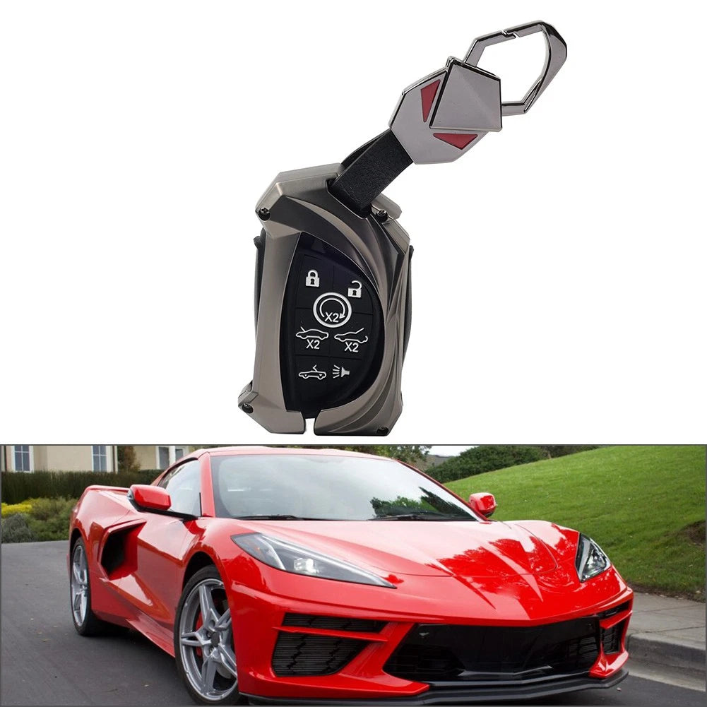 1pc Black 7 Button Remote Key Fob Shell Case for Chevrolet Corvette (2020–2023)