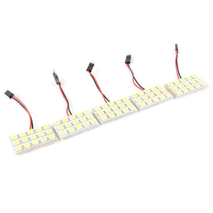 5pcs Car Interior 12V White 15SMD 5050 LED Light Lamp Panel T10 Festoon Dome