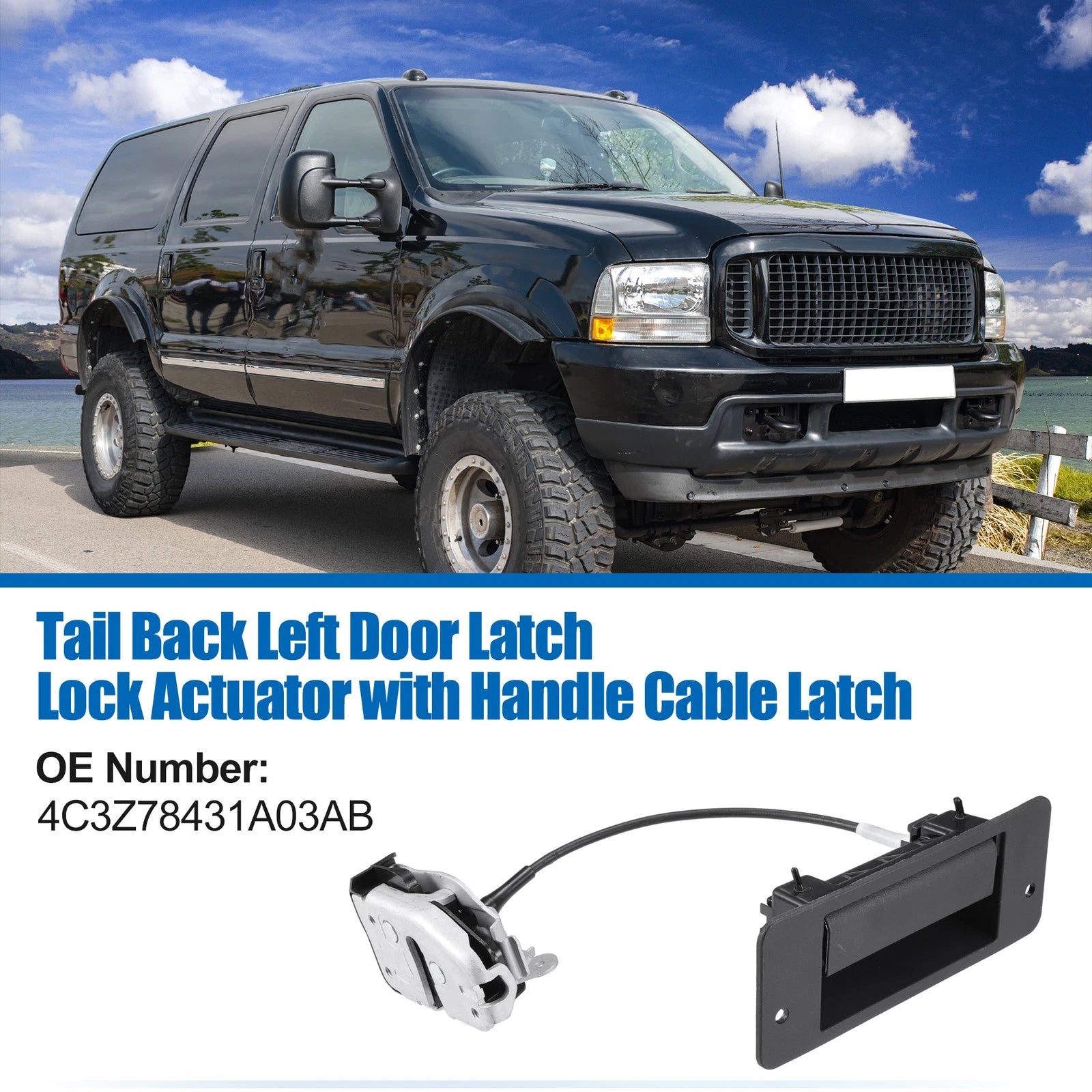 Tailgate Lock Actuator Rear Left With Handle for Ford Excursion (2000–2005)