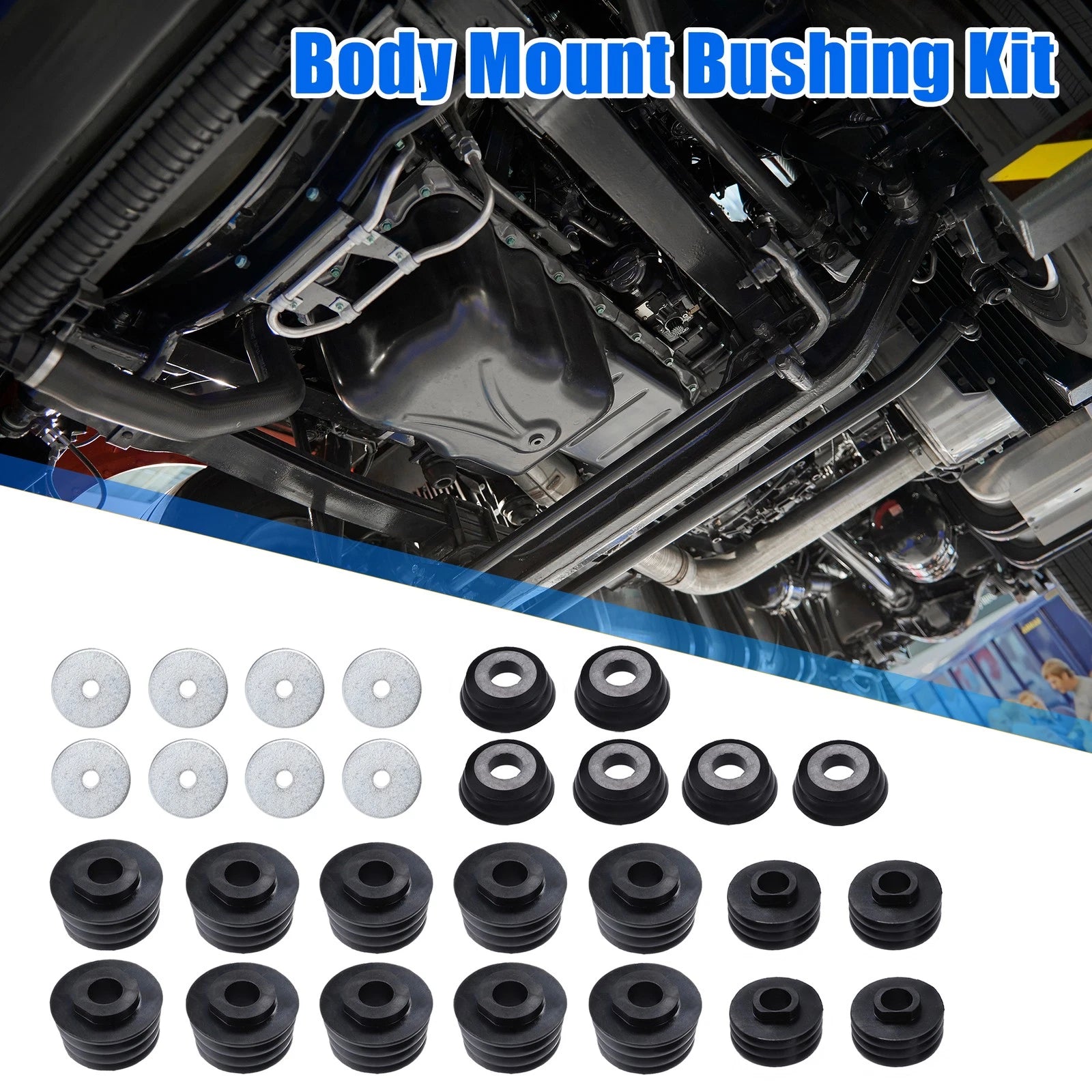 Body Mount Bushing Kit Replacement for Chevy Silverado Sierra 1999-2004